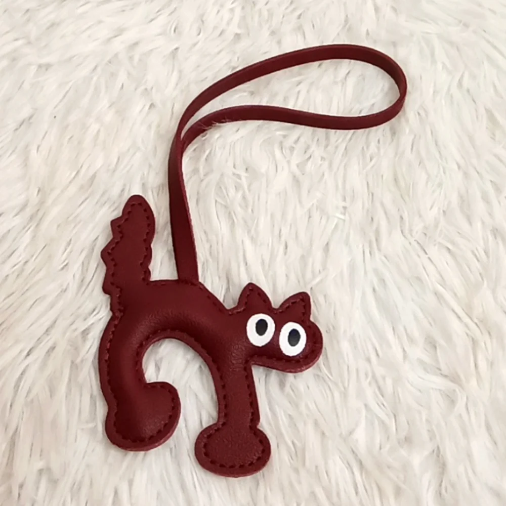 Cat Kitten Faux Leather Keychain Bag Charms - Picture 11 of 17